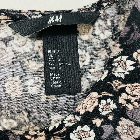 H&M Floral Long Sleeve Romper, Size 4 - Picture 6 of 8